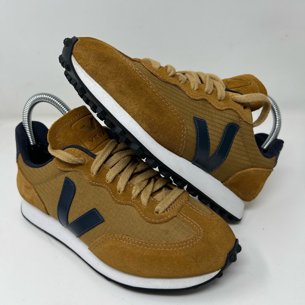 Veja SDU Alveomesh Women's Size 5 Casual Sneakers Brown Blue Leather Suede GREAT